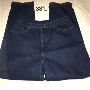 LL Bean Double L Relaxed Fit Fleece Lined Jeans